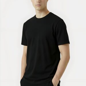 Black Half Sleeve T-Shirt – Classic Round Neck Comfortable Fit