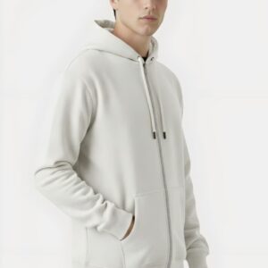 White Zip-Up Hoodie – Classic Streetwear Zipper Hoodie