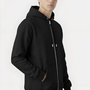 Black Zip-Up Hoodie – Classic Streetwear Zipper Hoodie