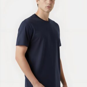 Navy Blue Half Sleeve T-Shirt – Classic Round Neck Comfortable Fit