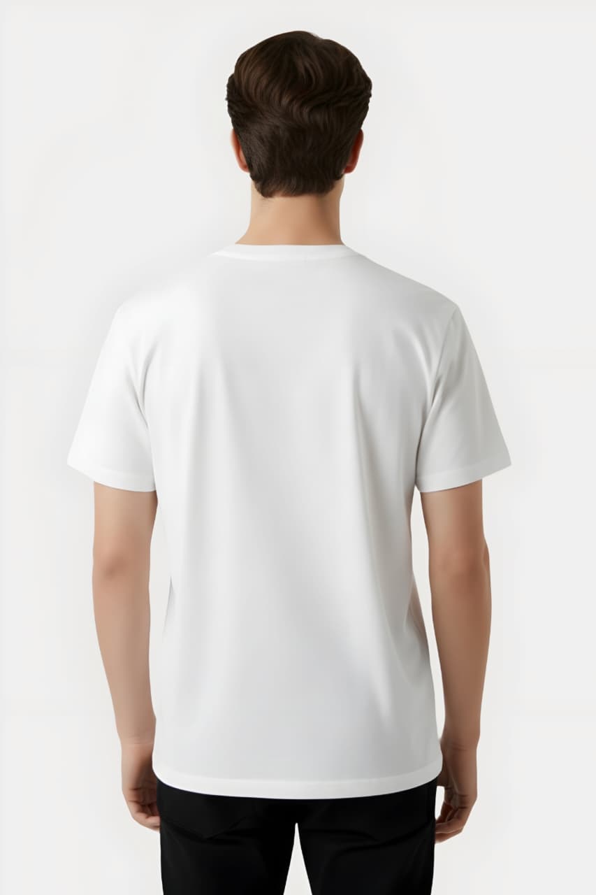White Half Sleeve T-Shirt – Classic Round Neck Comfortable Fit - Image 2