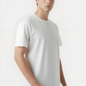 White Half Sleeve T-Shirt – Classic Round Neck Comfortable Fit