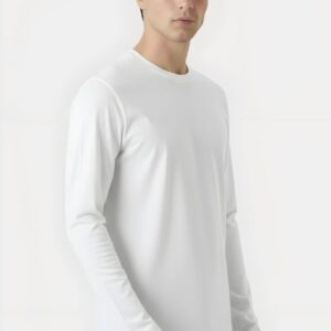 White Full Sleeve T-Shirt – Classic Round Neck Comfortable Fit