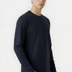 Navy Blue Full Sleeve T-Shirt – Classic Round Neck Comfortable Fit