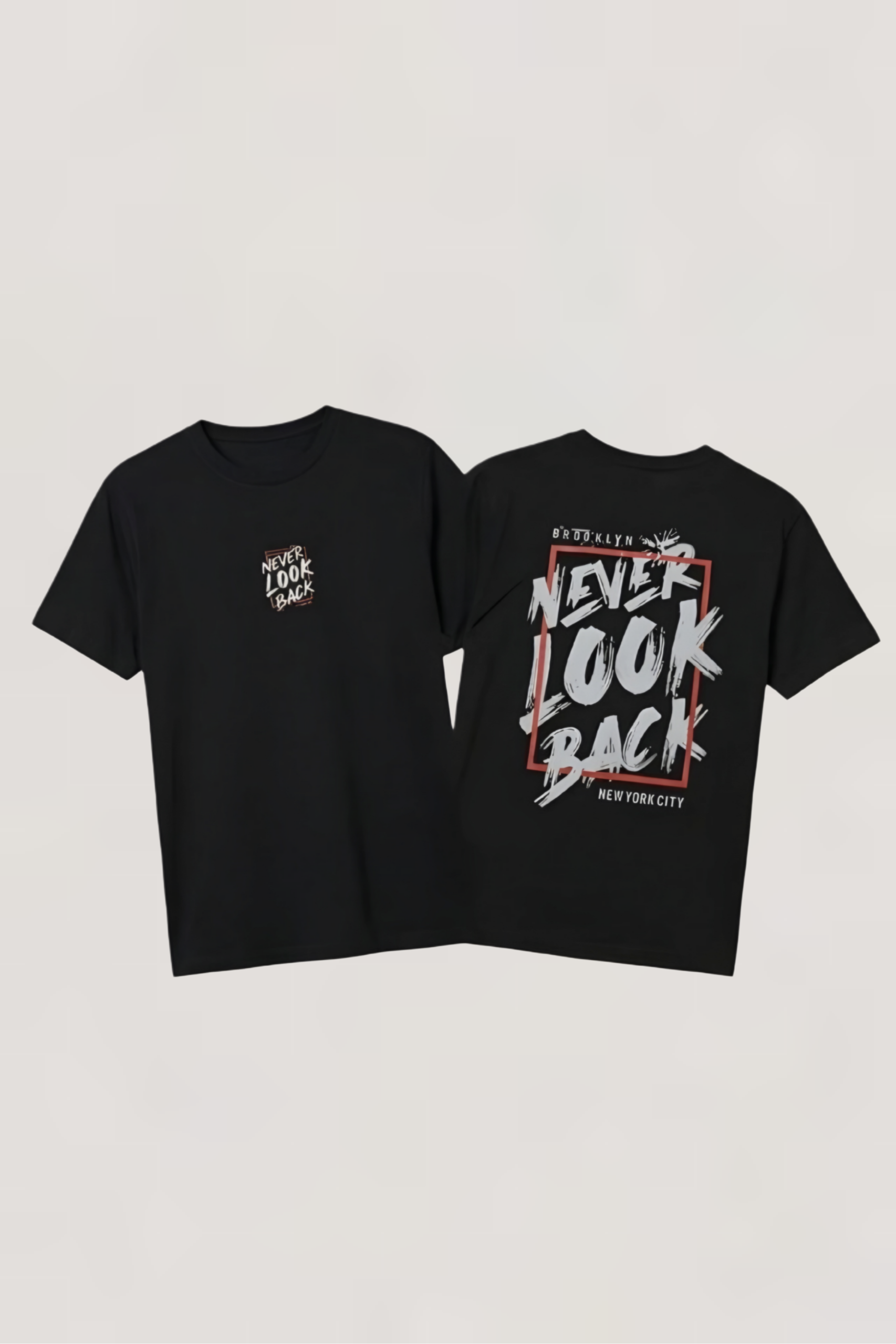 Black Graphic T-Shirt – Never Look Back – Street Style Tee