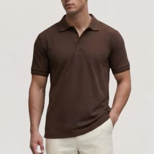 Classic Brown Polo T-Shirt – Minimal Luxury Edition