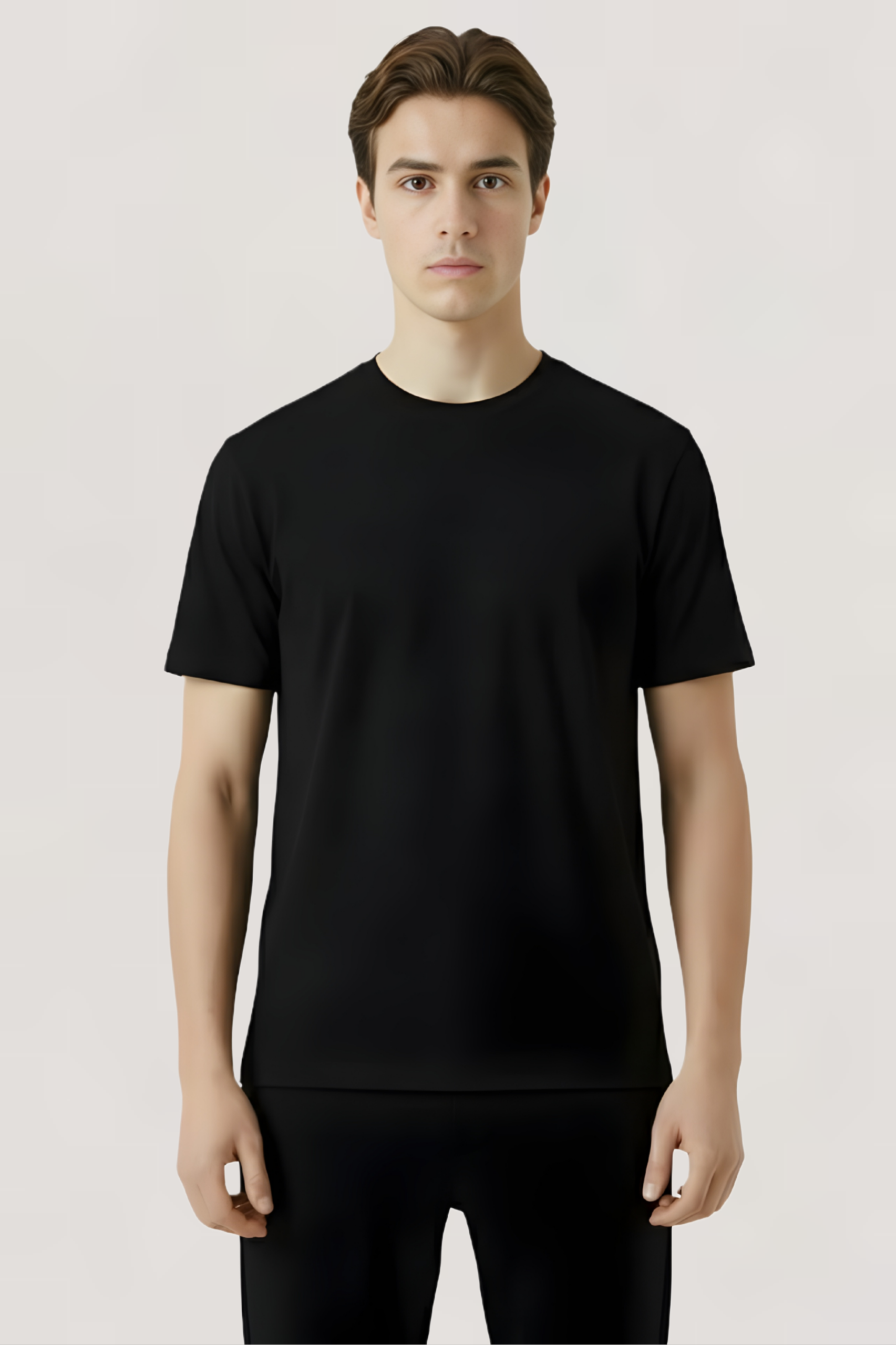 Black Half Sleeve T-Shirt – Classic Round Neck Comfortable Fit - Image 3