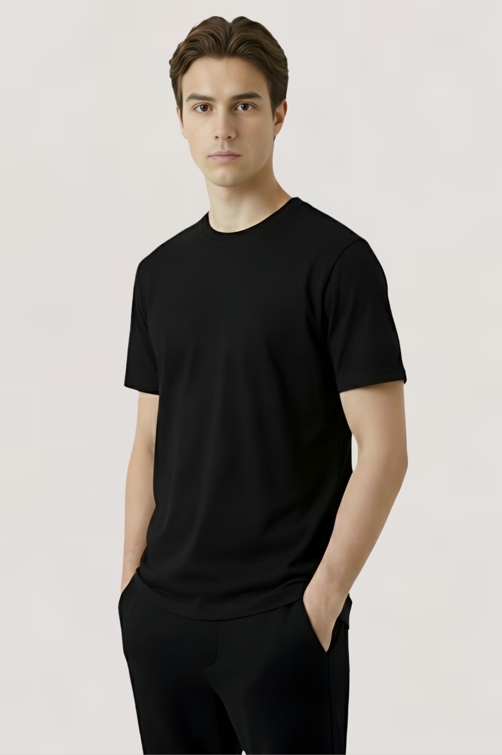 Black Half Sleeve T-Shirt – Classic Round Neck Comfortable Fit