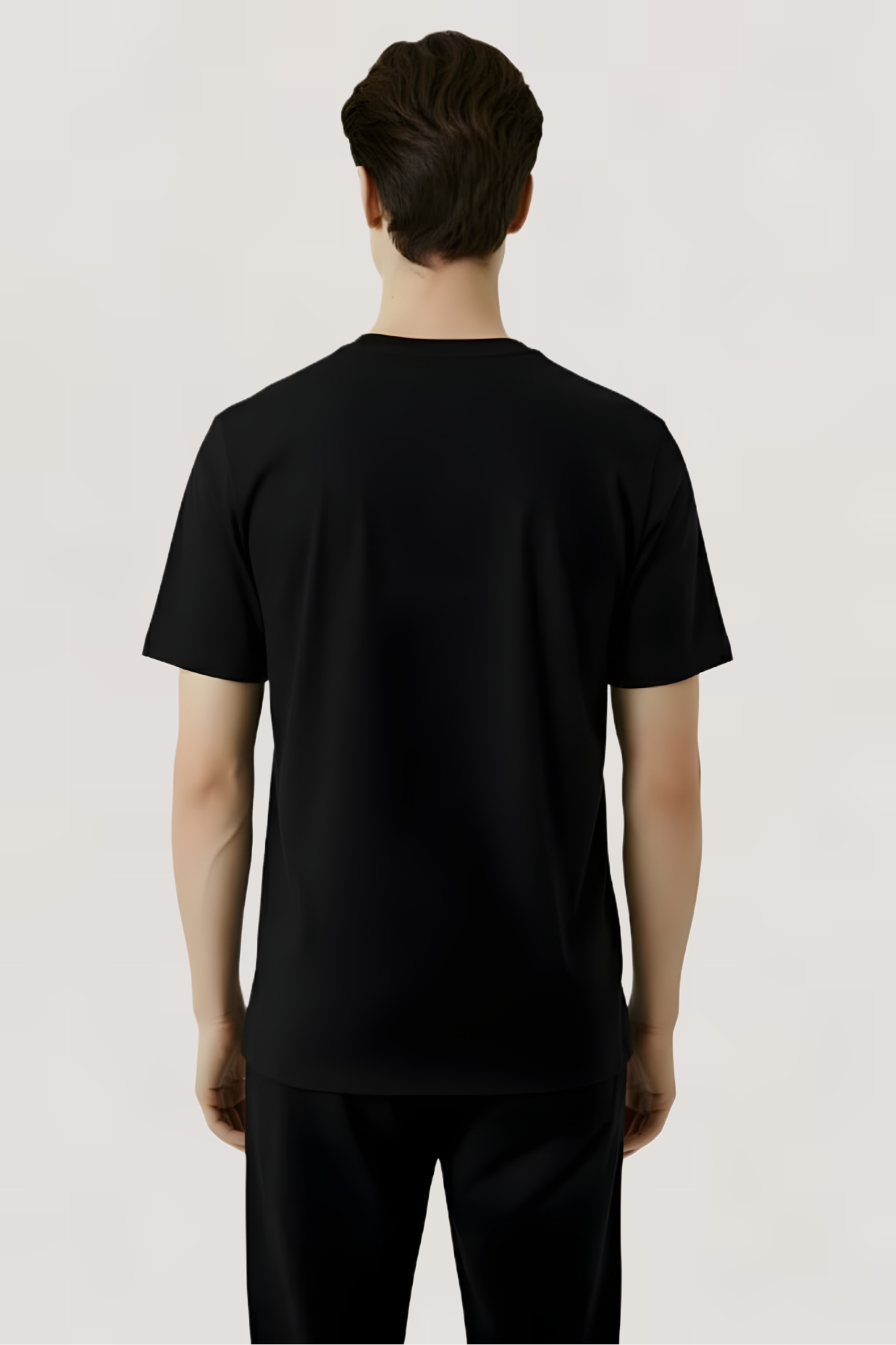 Black Half Sleeve T-Shirt – Classic Round Neck Comfortable Fit - Image 2
