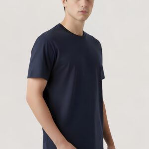 Navy Blue Half Sleeve T-Shirt – Classic Round Neck Comfortable Fit