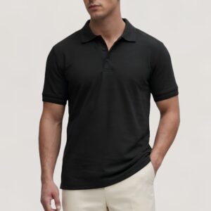 Classic Black Polo T-Shirt – Timeless Essential Fit