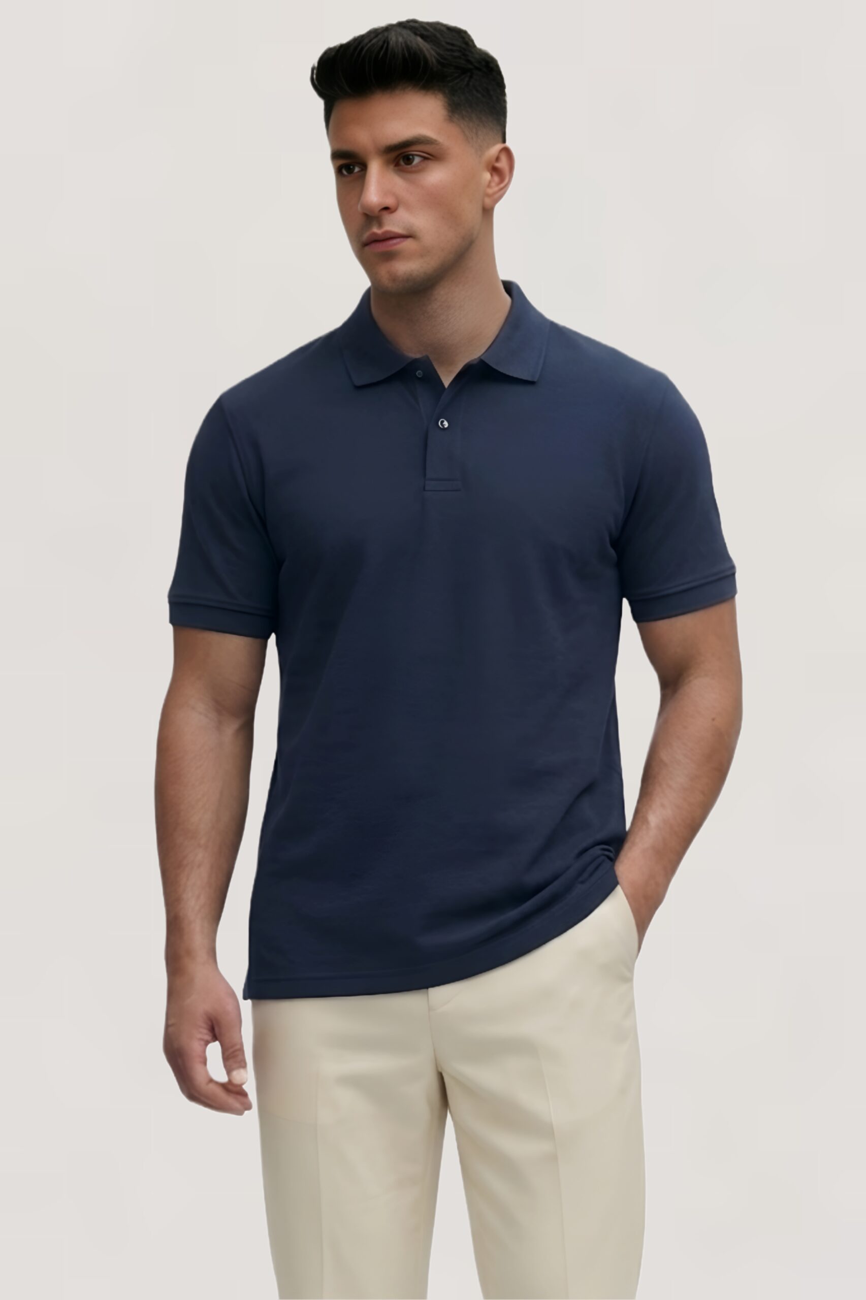 Classic Navy Polo T-Shirt – Refined Essentials Edition