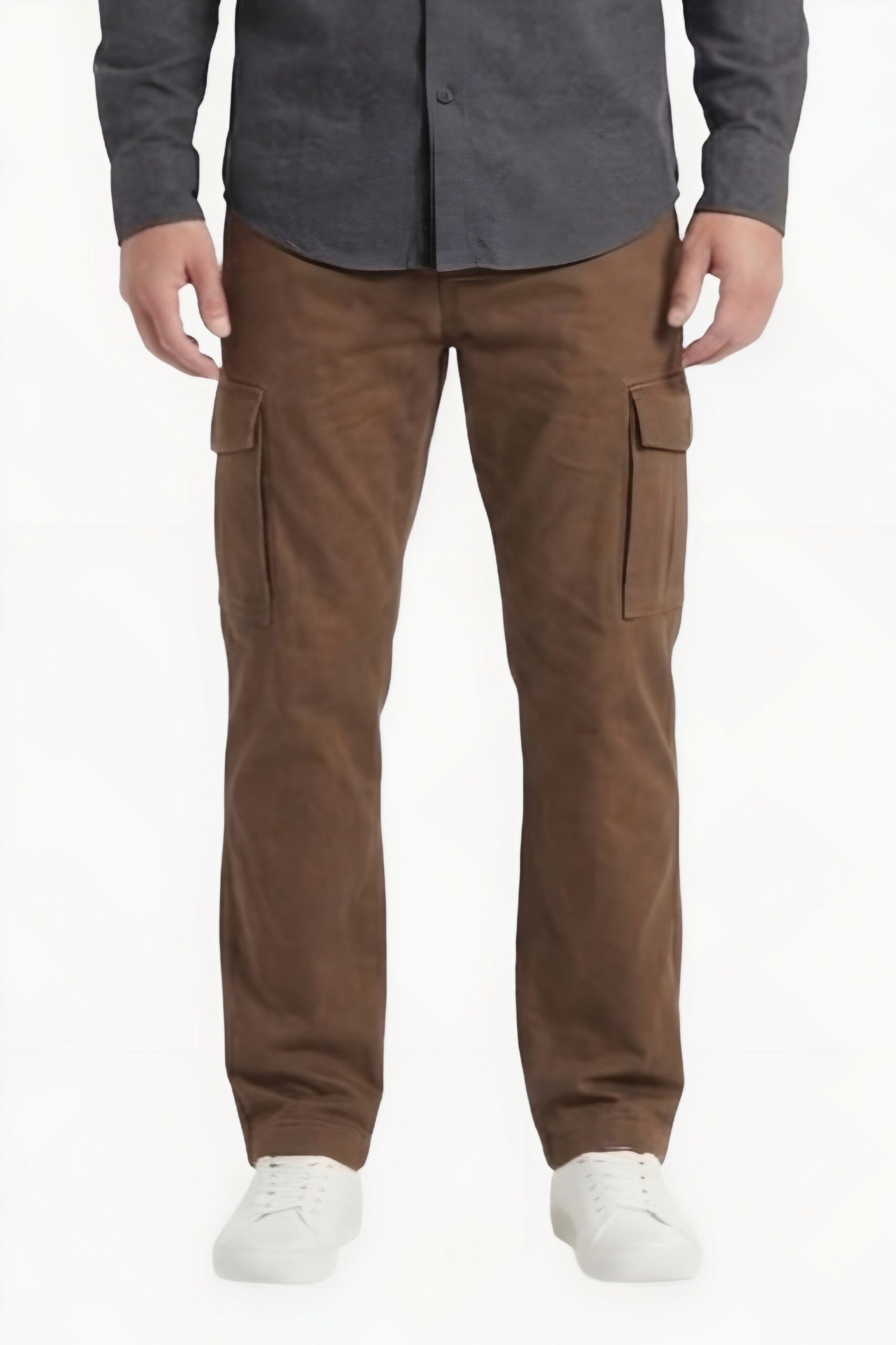 Essential Cargo Pants – Brown - Image 3