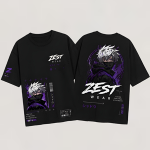 ZEST WEAR Shadow Focus Oversized Black T-Shirt | Anime Streetwear Graphic Tee