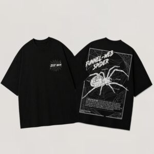 ZEST WEAR Funnel-Web Spider Oversized Black T-Shirt | Premium Graphic Streetwear Tee