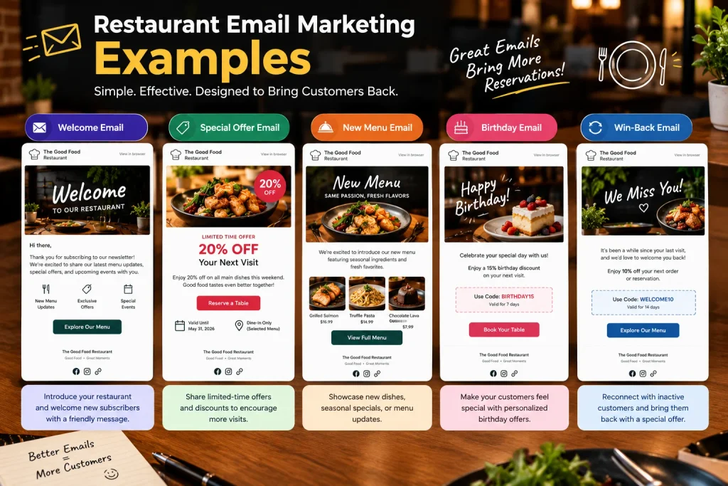 Restaurant Email Marketing Examples
