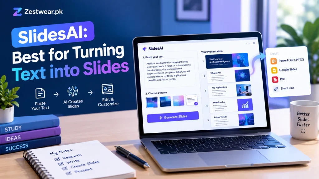 SlidesAI AI presentation tool turning text into editable presentation slides