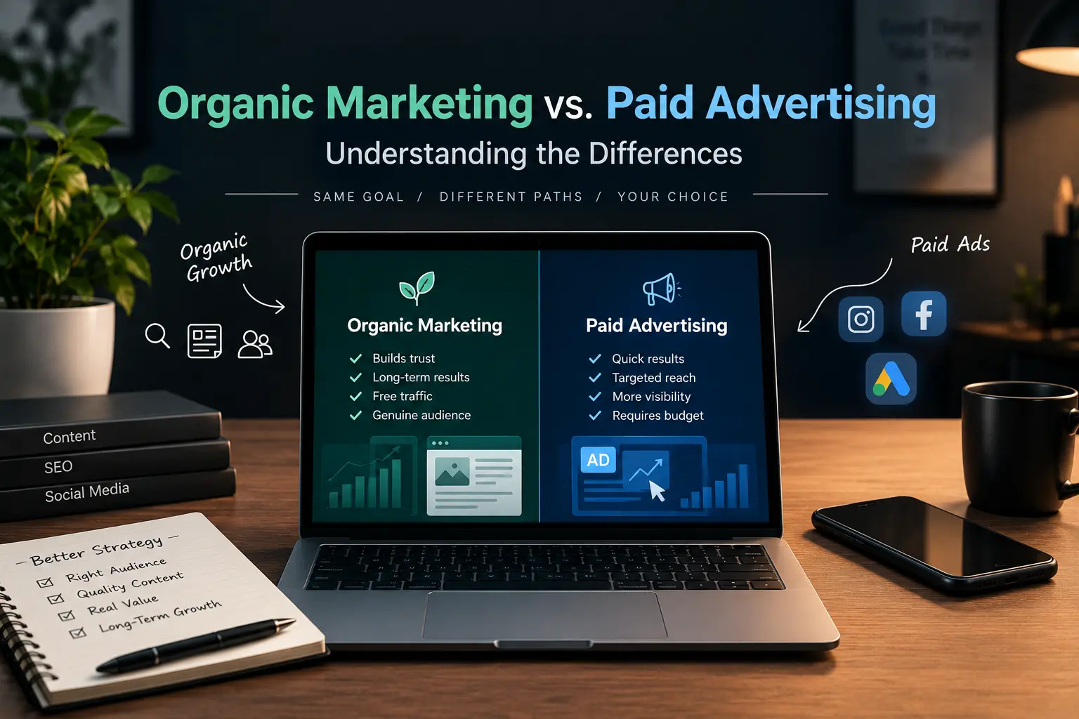 Organic Marketing vs. Paid Ads: Key Differences